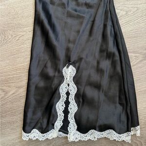 Tease Satin Lace-Trim Mini Slip